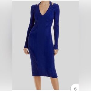 NWT Proenza Schouler $495 Blue Ribbed Dress Size S